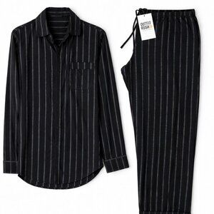 Victoria’s Secret Striped Pajama Set – Button-Up Top & Pants – Women’s Size